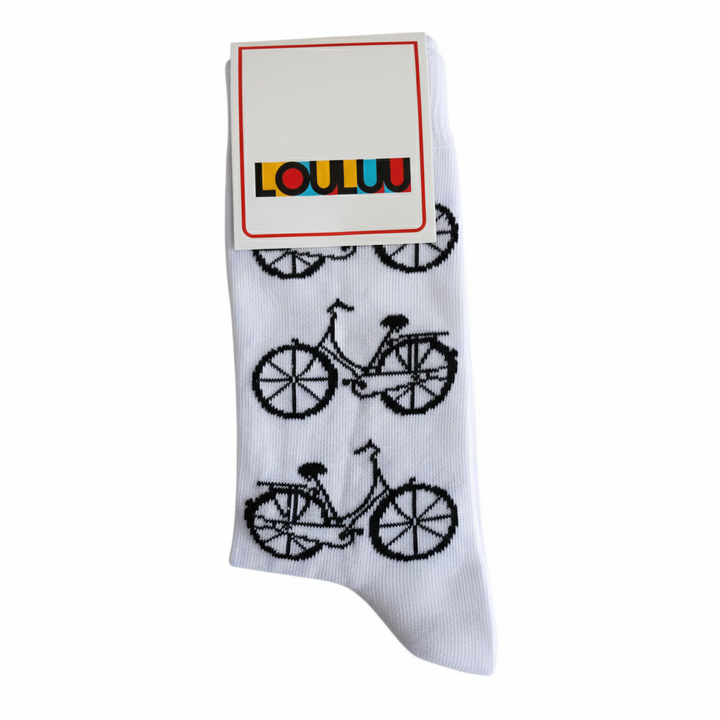 Louluu unisex cotton crew socks — packaging and product display