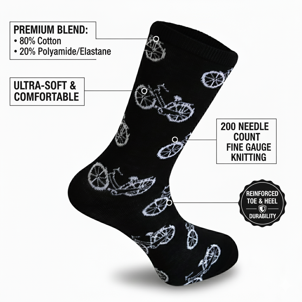 Louluu unisex cotton crew socks — folded flat lay