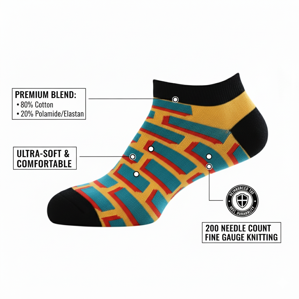 Louluu unisex cotton low cut socks — folded flat lay