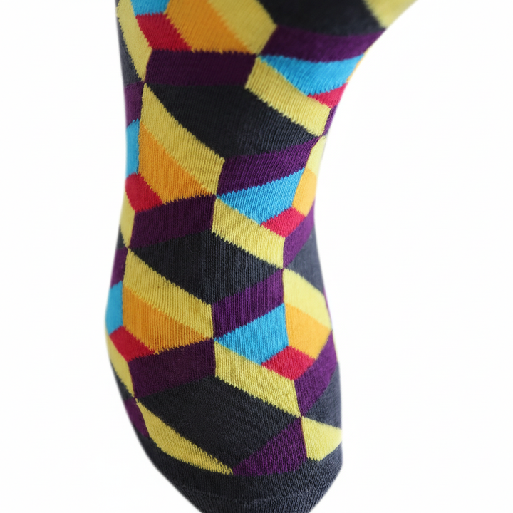 Louluu unisex cotton crew socks — side profile view, breathable &amp; comfortable | Louluu