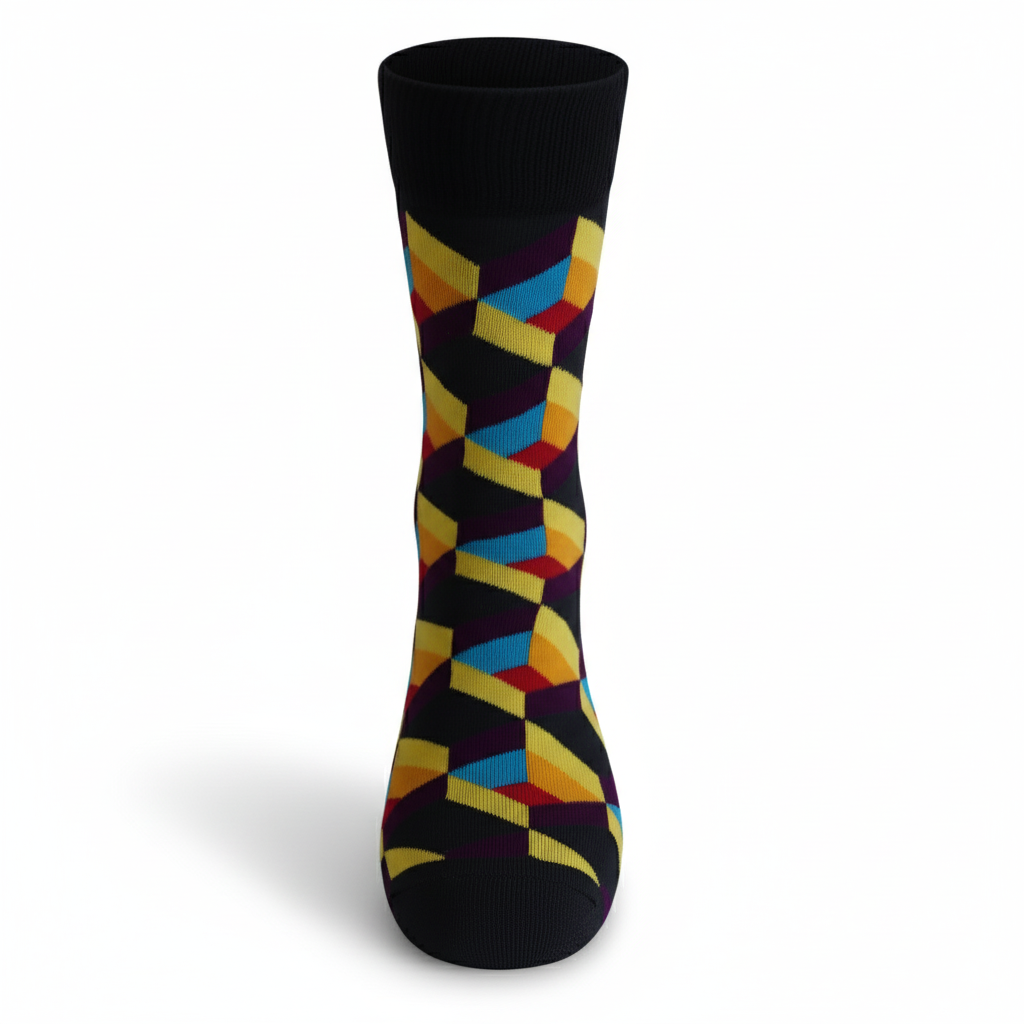 Louluu unisex cotton crew socks — folded flat lay