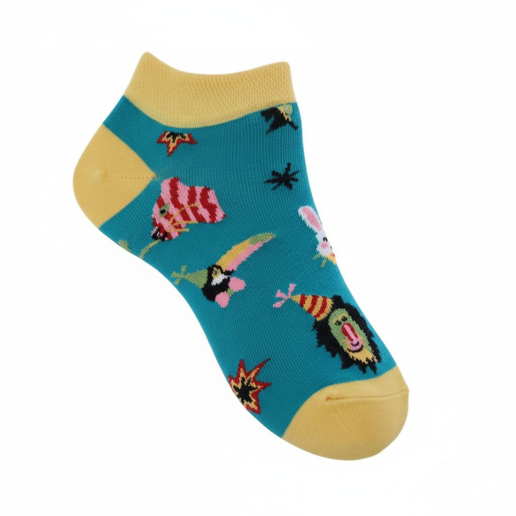 Louluu unisex cotton Circus low cut socks — side profile view, breathable &amp; comfortable | Louluu
