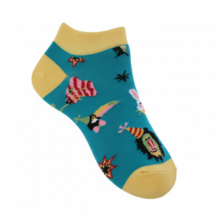 Louluu unisex cotton Circus low cut socks — side profile view, breathable &amp; comfortable | Louluu