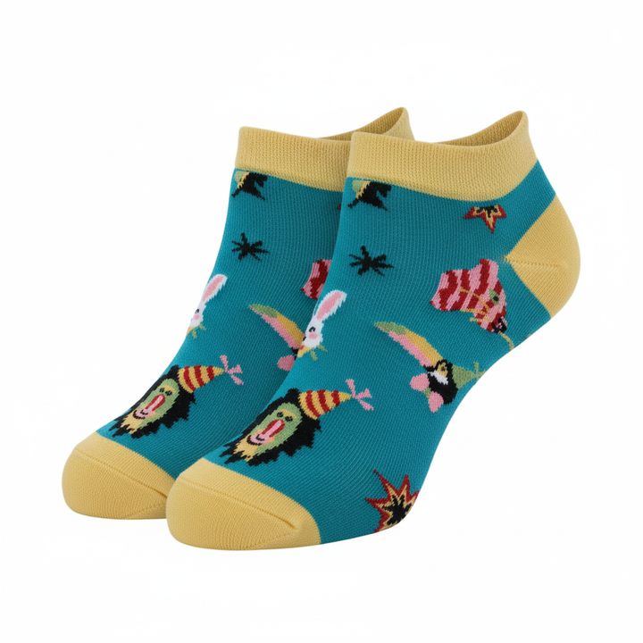Louluu unisex cotton Circus low cut socks — seamless — front view | Louluu