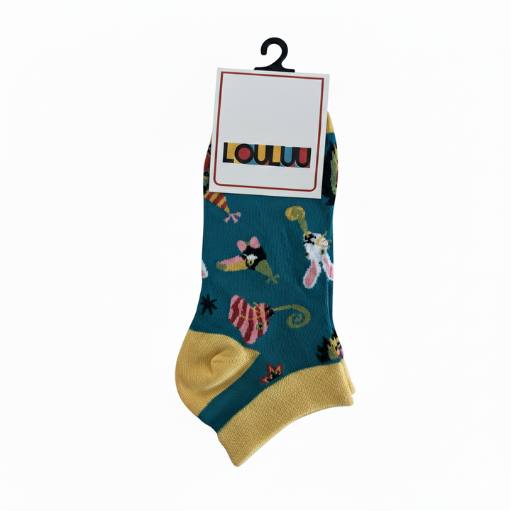 Louluu unisex cotton low cut socks close-up of toe and heel detail — soft &amp; durable fabric