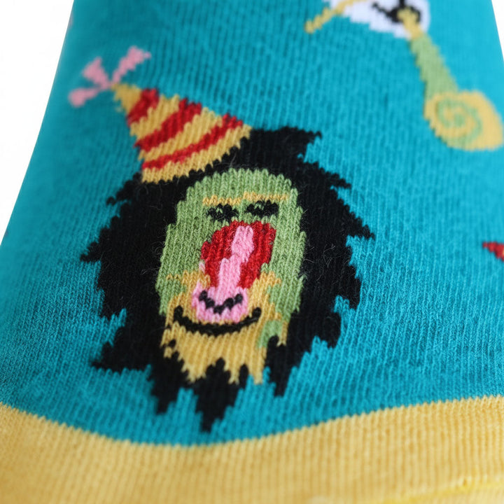 Louluu unisex cotton Circus low cut socks — close-up of fabric texture, UK sizes available at Louluu