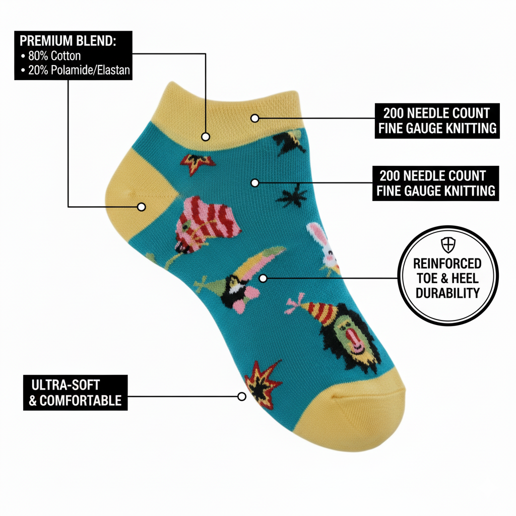 Louluu unisex cotton low cut socks — folded flat lay