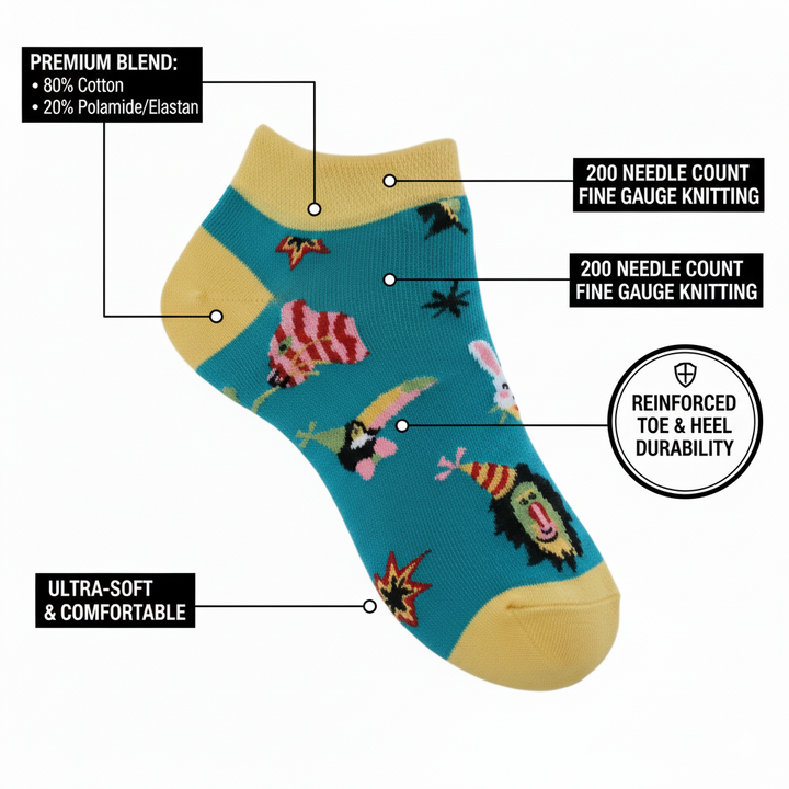 Louluu unisex cotton low cut socks — folded flat lay