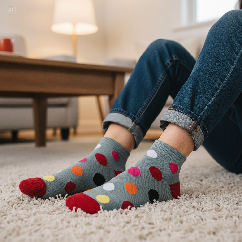 Louluu unisex cotton low cut socks — lifestyle on feet