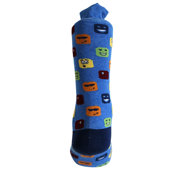 Louluu Men Mood Blue Colour Crew Socks