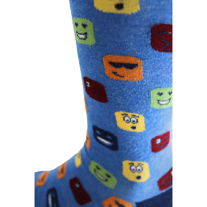 Louluu Men Mood Blue Colour Crew Socks