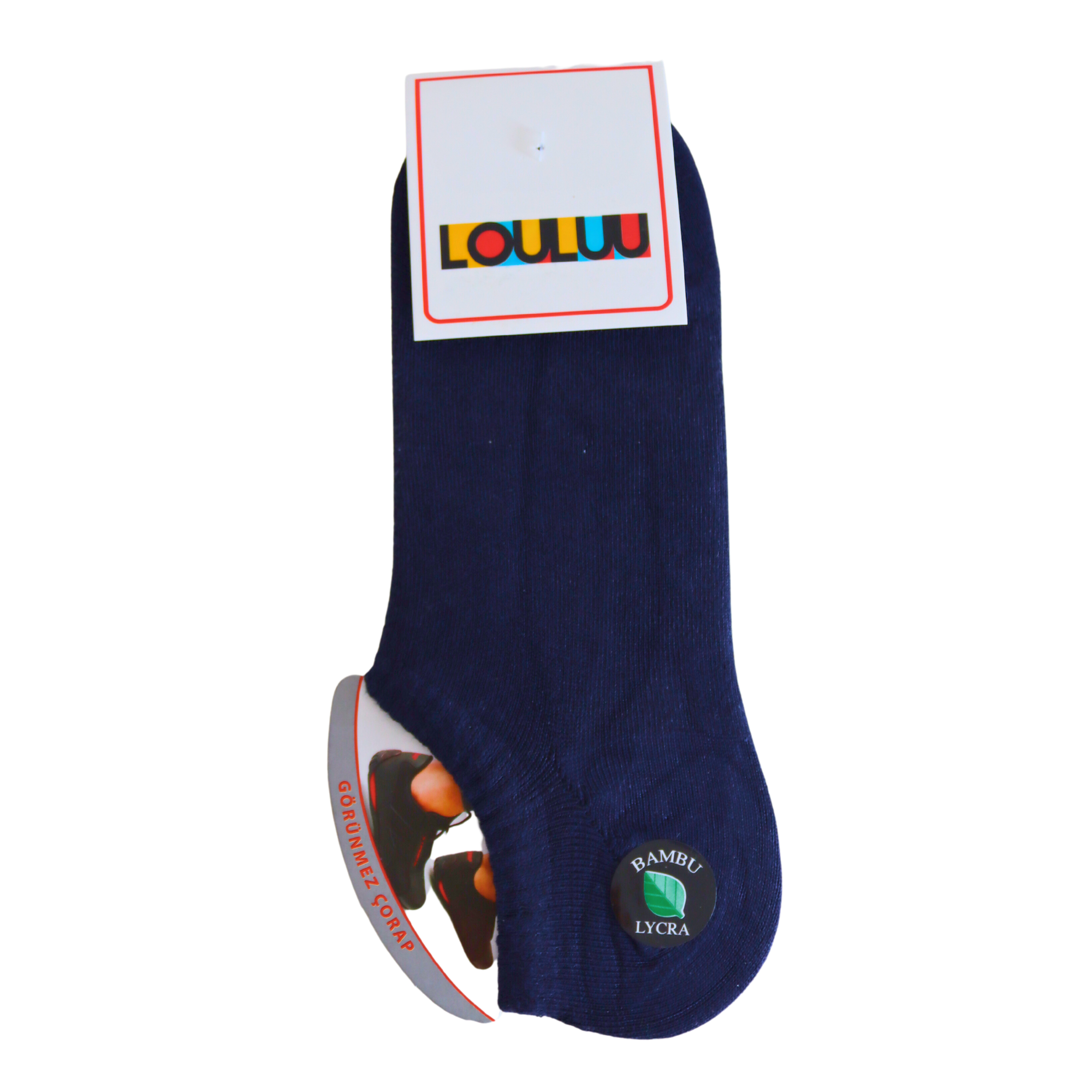 Louluu Men Dark Blue Color Sneaker Socks