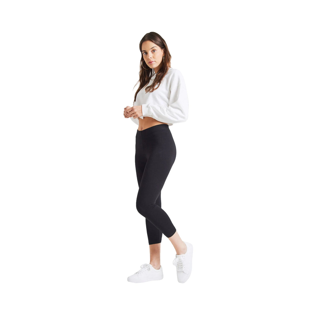 FashionTight Black Classic High Waisted Cropped Leggings | Fashiontight UK