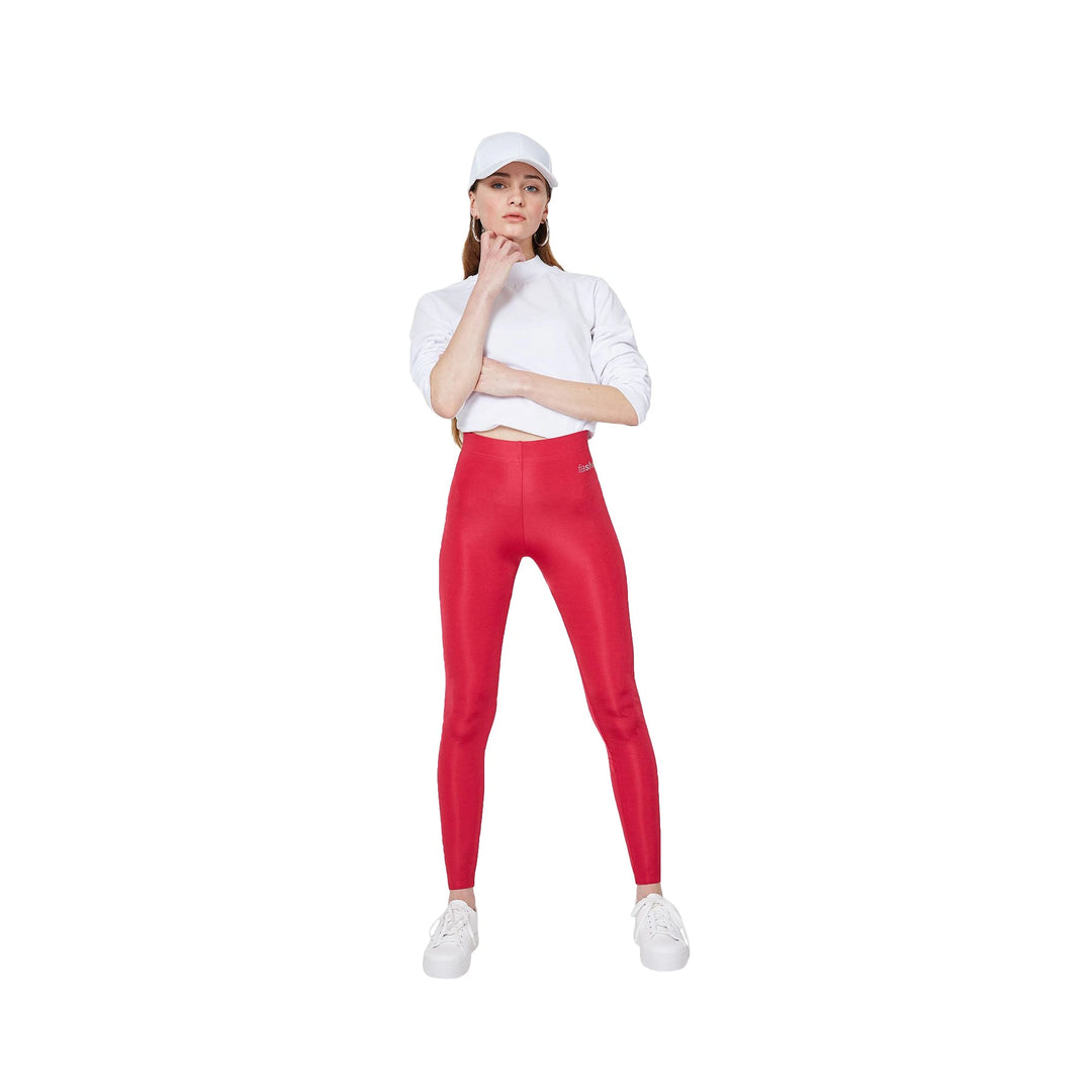 FashionTight Red Shiny High Waisted Leggings | Fashiontight UK