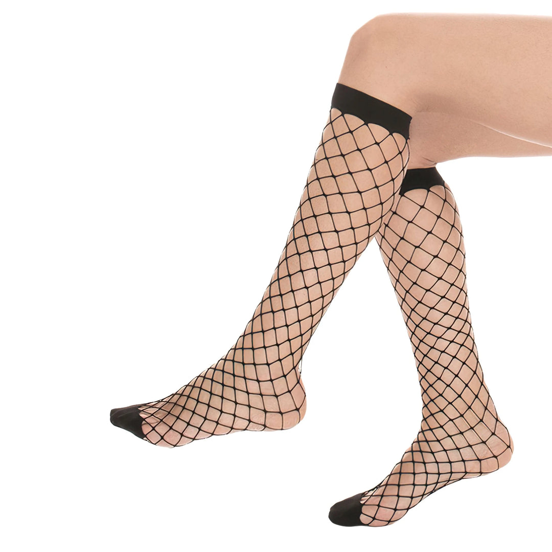 Italiana Big-Hole Fishnet Knee-High Socks | Fashiontight UK