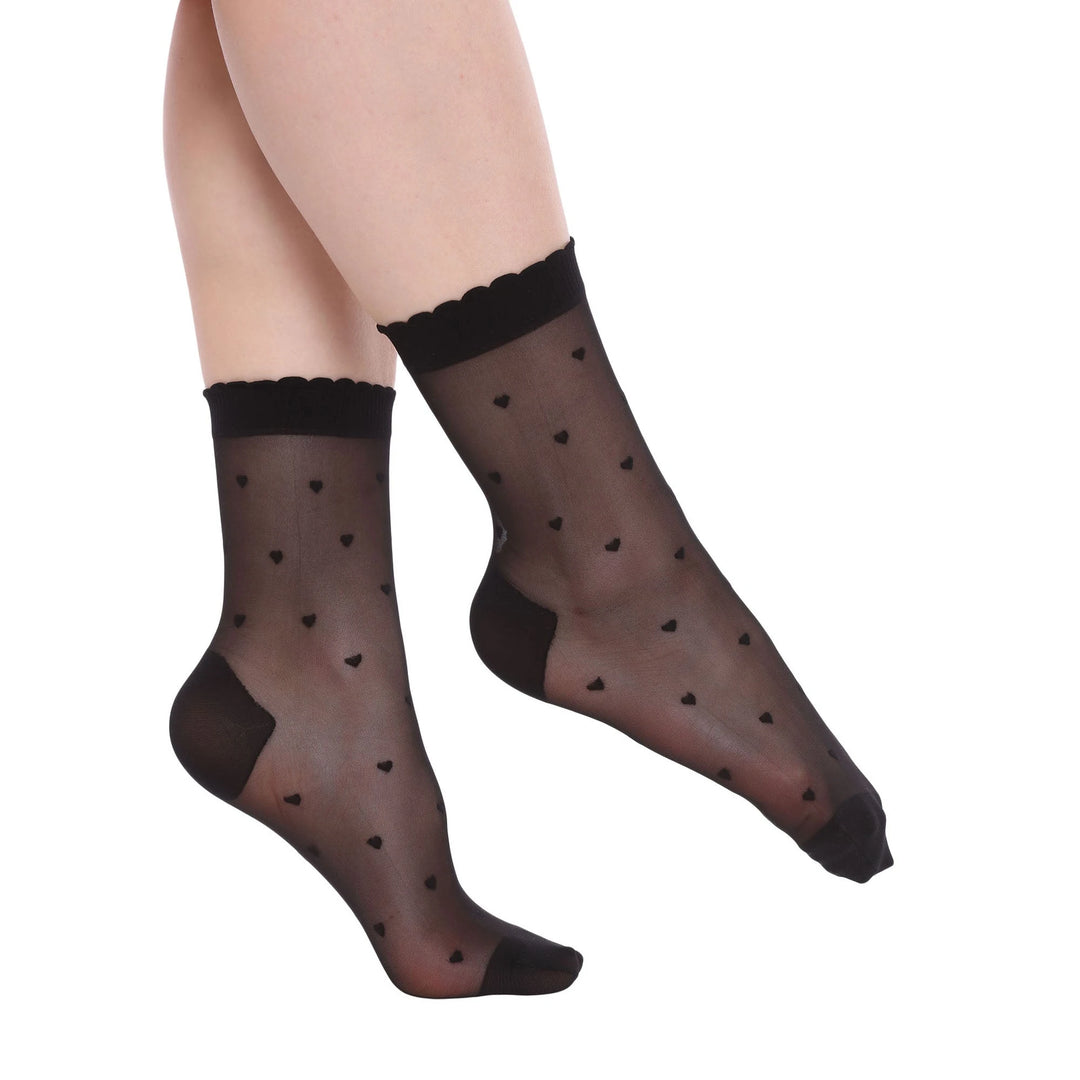 Italiana Heart Pattern Ankle Socks | Fashiontight UK