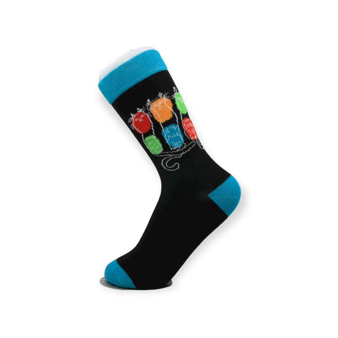 Louluu Colourful 3 Cats Funny Socks | Fashiontight UK