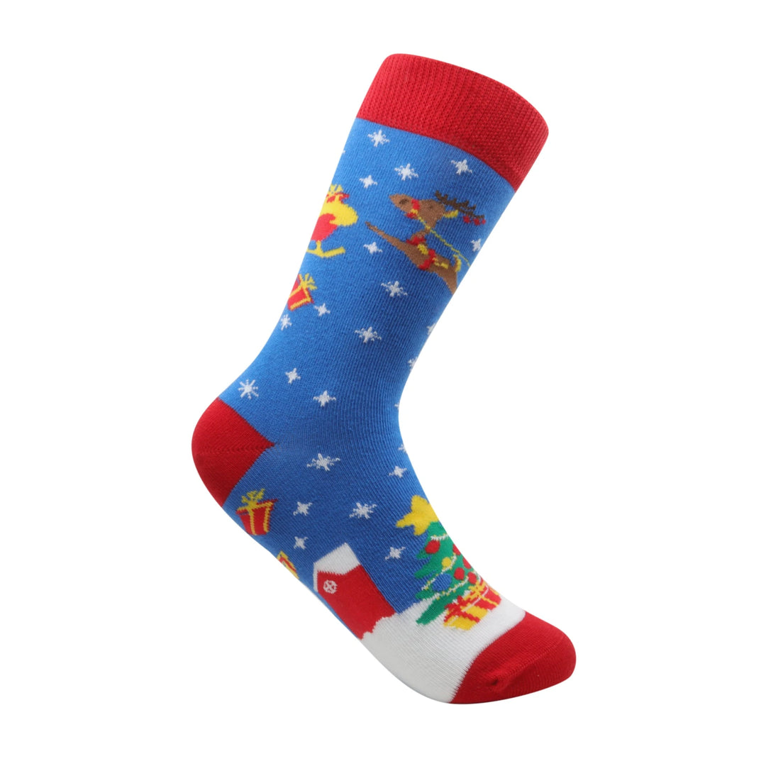Louluu Colourful Blue Christmas Socks | Fashiontight UK