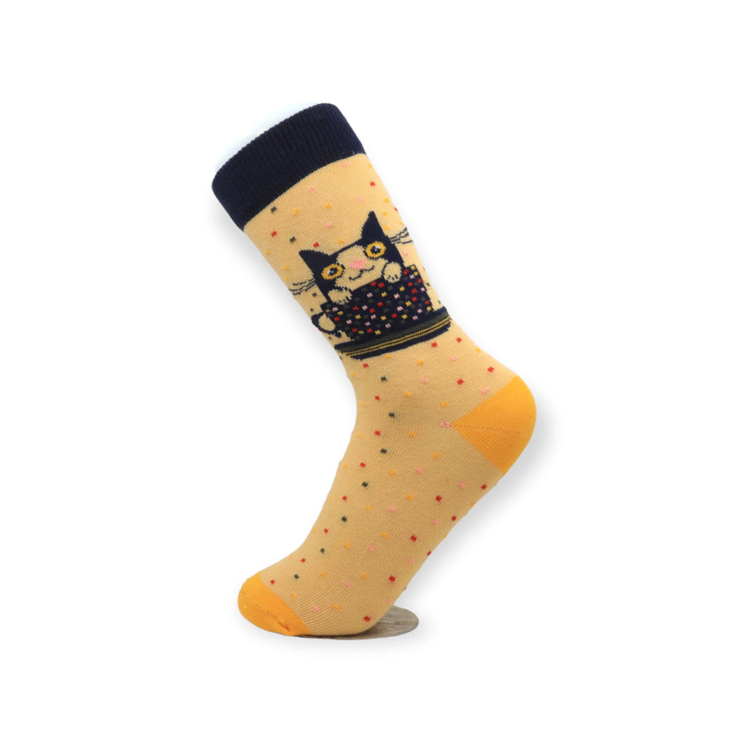 Louluu Colourful Cat Funny Socks | Fashiontight UK