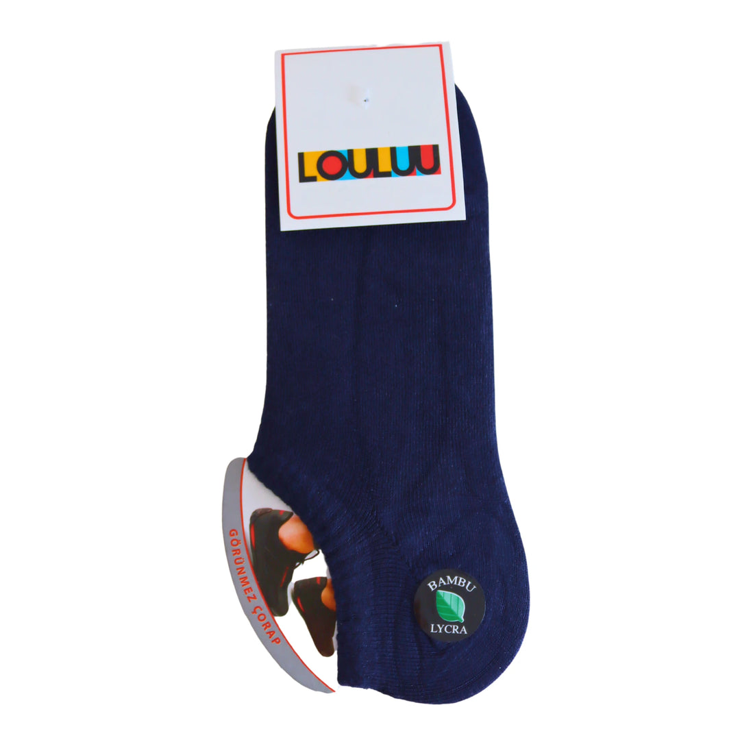 Louluu Men Dark Blue Color Sneaker Socks | Fashiontight UK