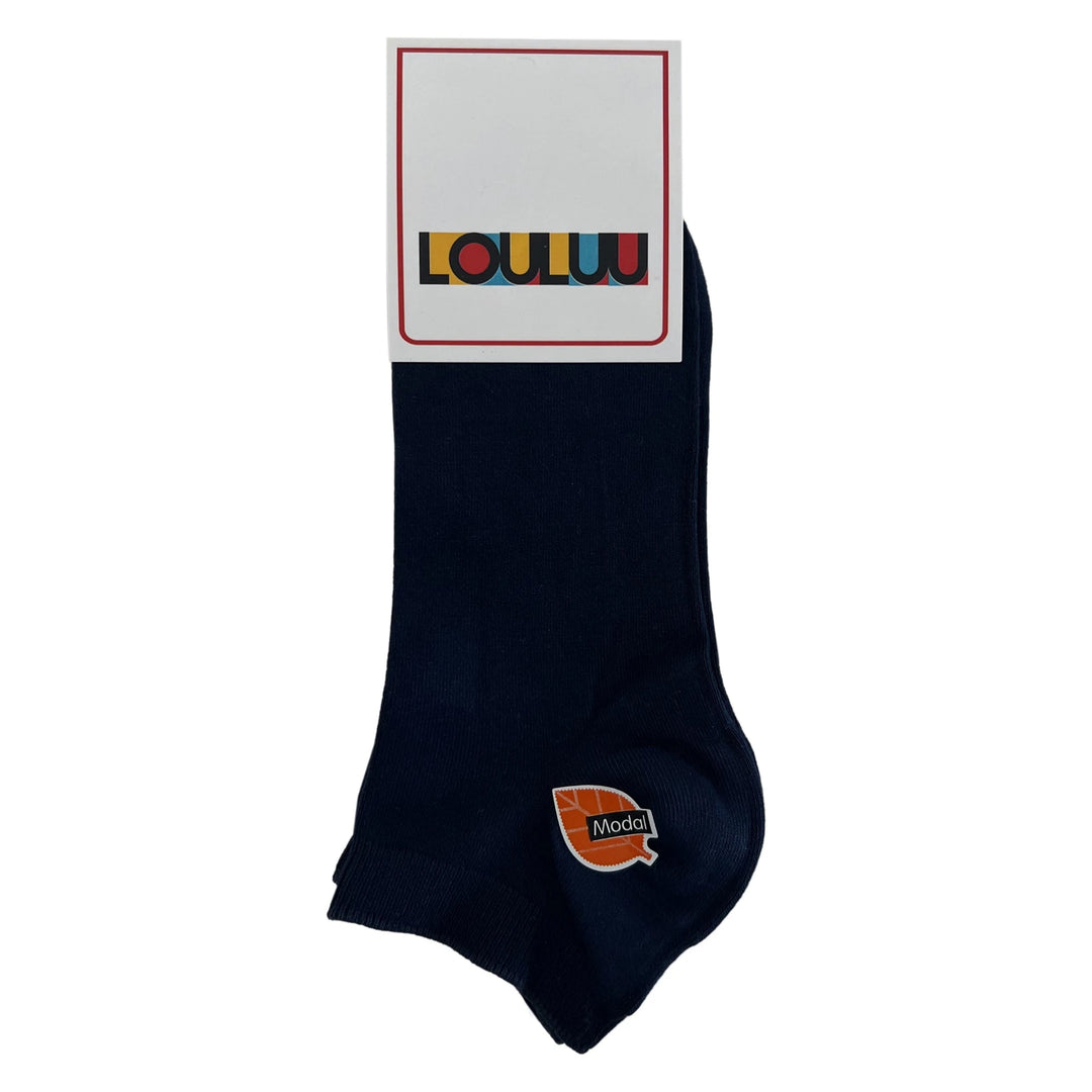 Louluu Men Dark Blue Modal Low Cut Socks | Fashiontight UK