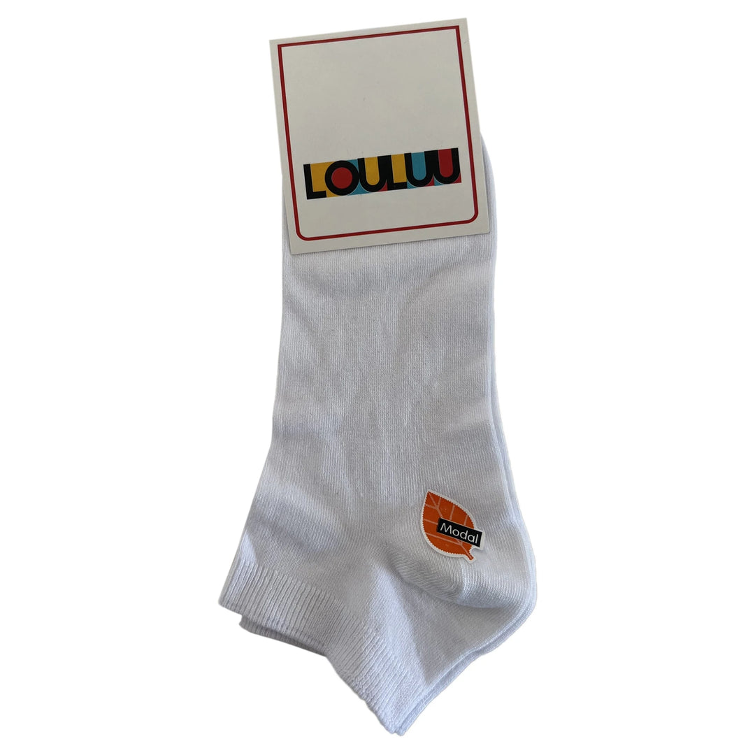 Louluu Men White Modal Low Cut Socks | Fashiontight UK