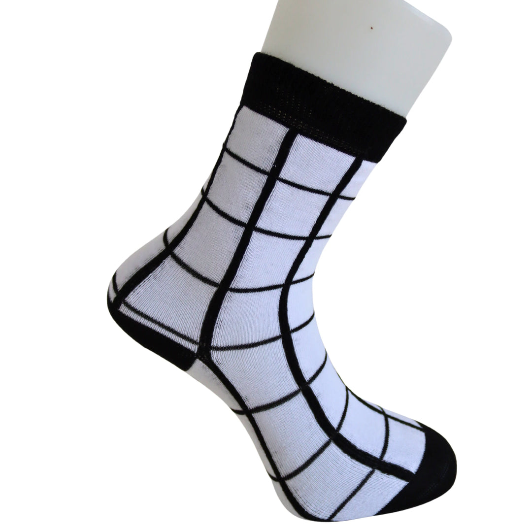 Louluu Women Black Stripe White Colour Tennis Socks | Fashiontight UK