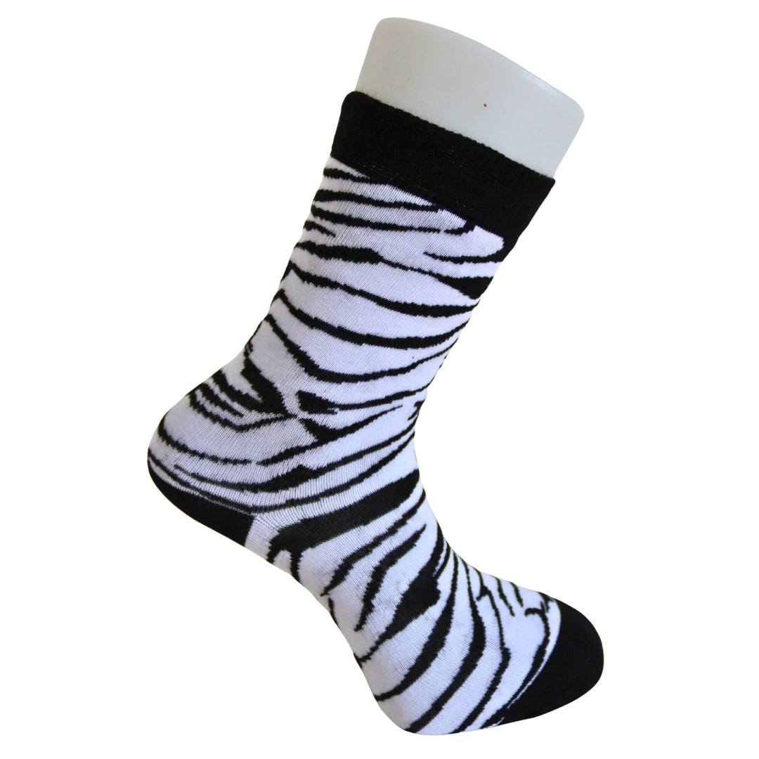 Louluu Women Zebra White Colour Tennis Socks | Fashiontight UK