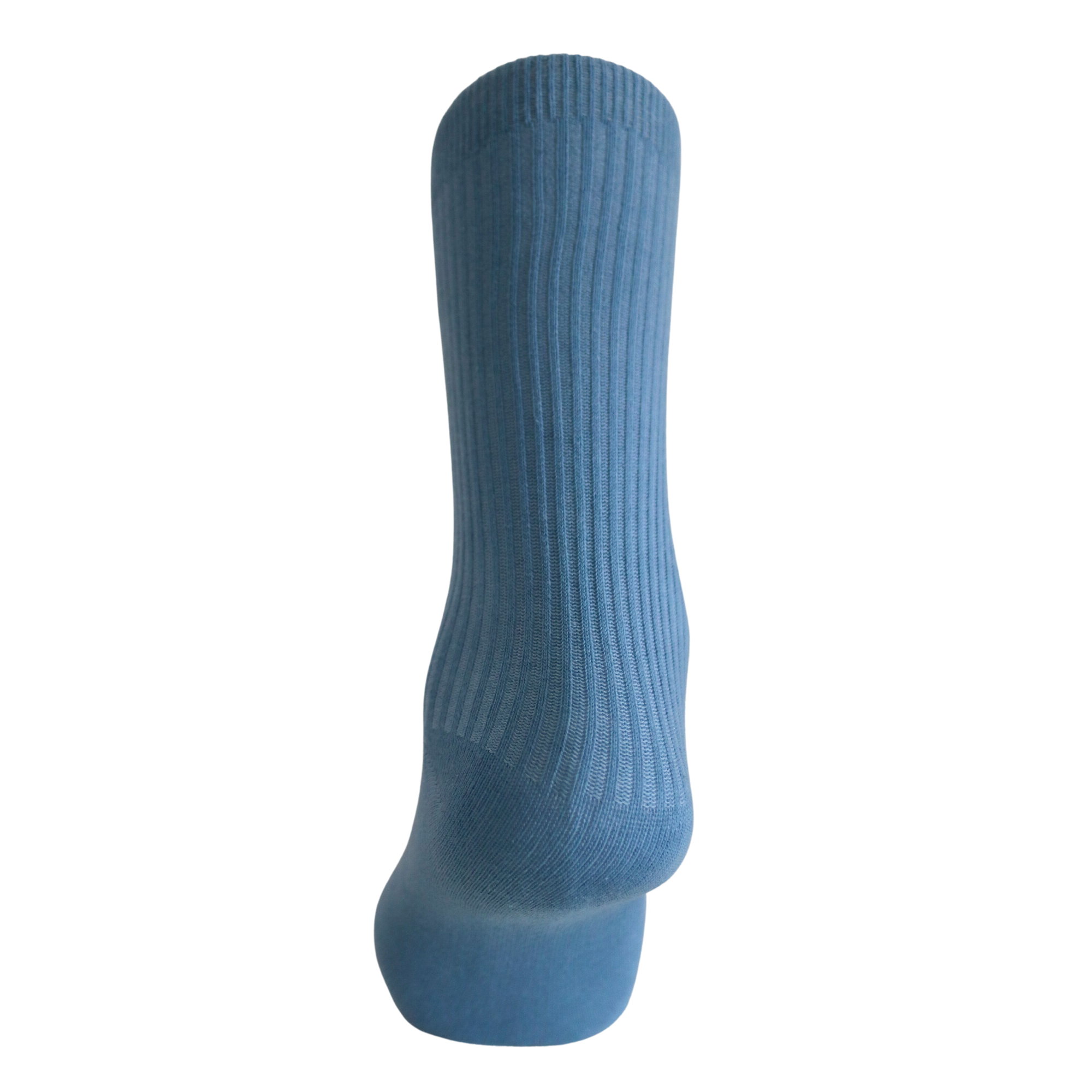 Louluu Women Classic Blue Ribbed Cotton Socks