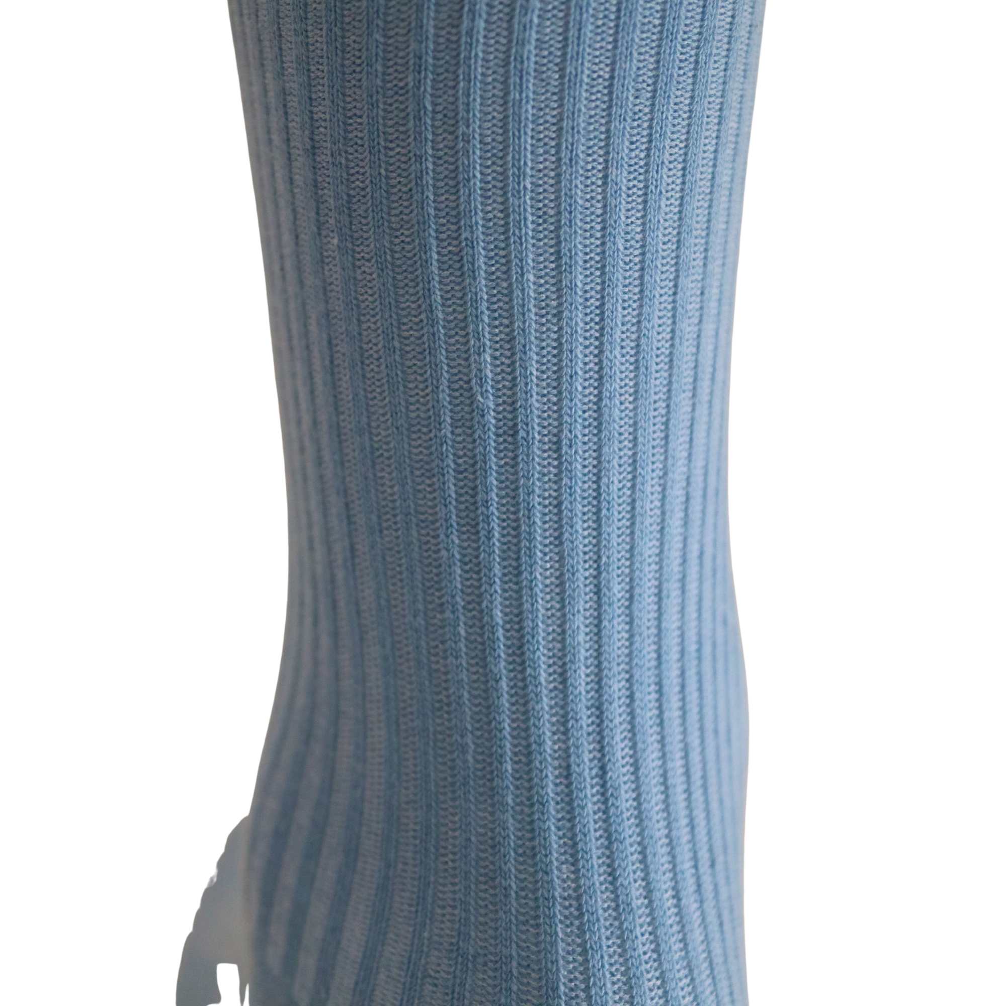 Louluu Women Classic Blue Ribbed Cotton Socks