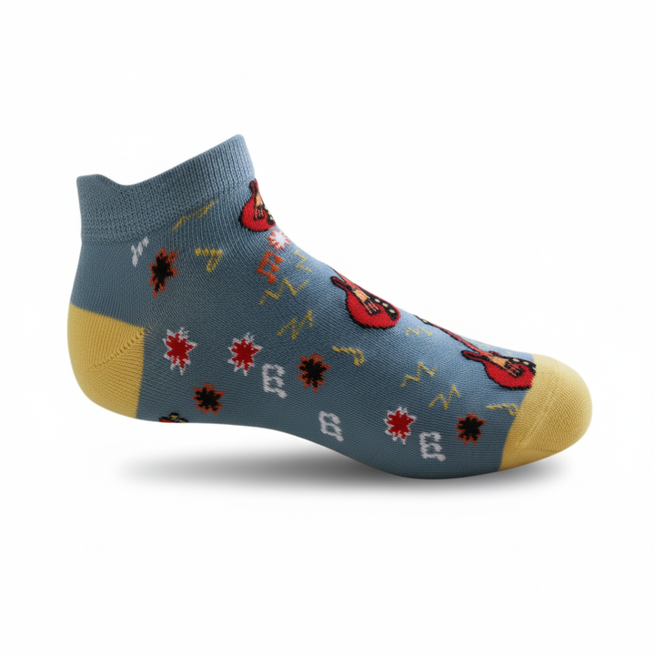 Louluu unisex cotton Guitar low cut socks — side profile view, breathable &amp; comfortable | Louluu