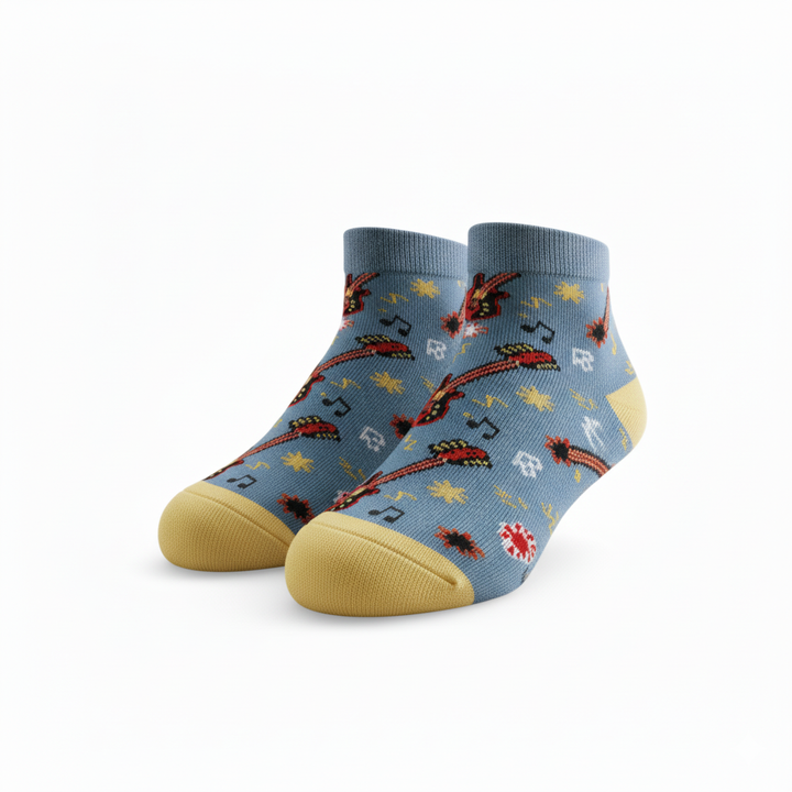 Louluu unisex cotton Guitar low cut socks — seamless — front view | Louluu