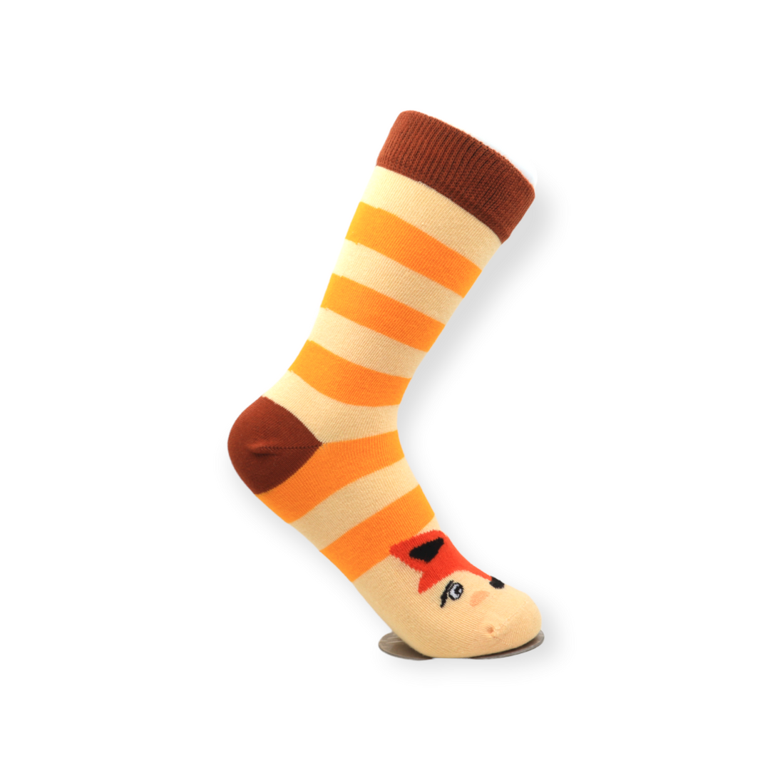 Louluu unisex combed cotton Fox socks — side profile view, breathable &amp; comfortable | Louluu