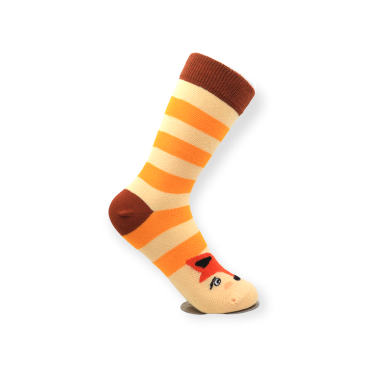Louluu unisex combed cotton Fox socks — side profile view, breathable &amp; comfortable | Louluu