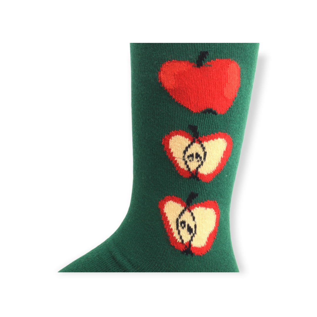 Louluu unisex combed cotton Apple socks — side profile view, breathable &amp; comfortable | Louluu