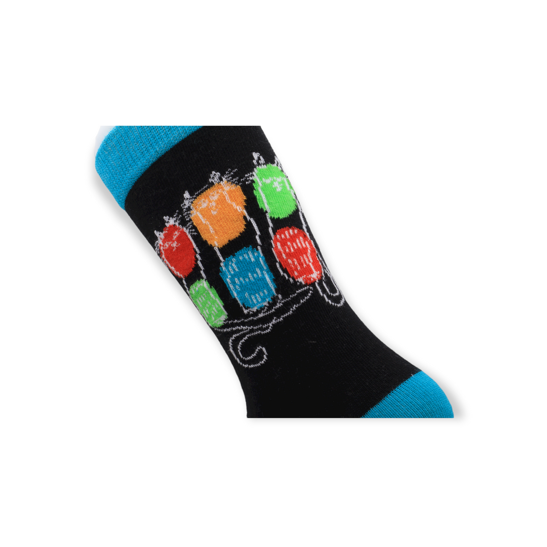 Louluu unisex combed cotton socks close-up of toe and heel detail — soft &amp; durable fabric