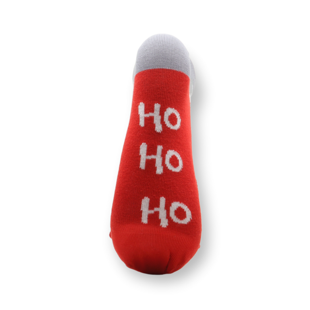 Louluu unisex combed cotton Red Christmas socks — close-up of fabric texture, UK sizes available at Louluu