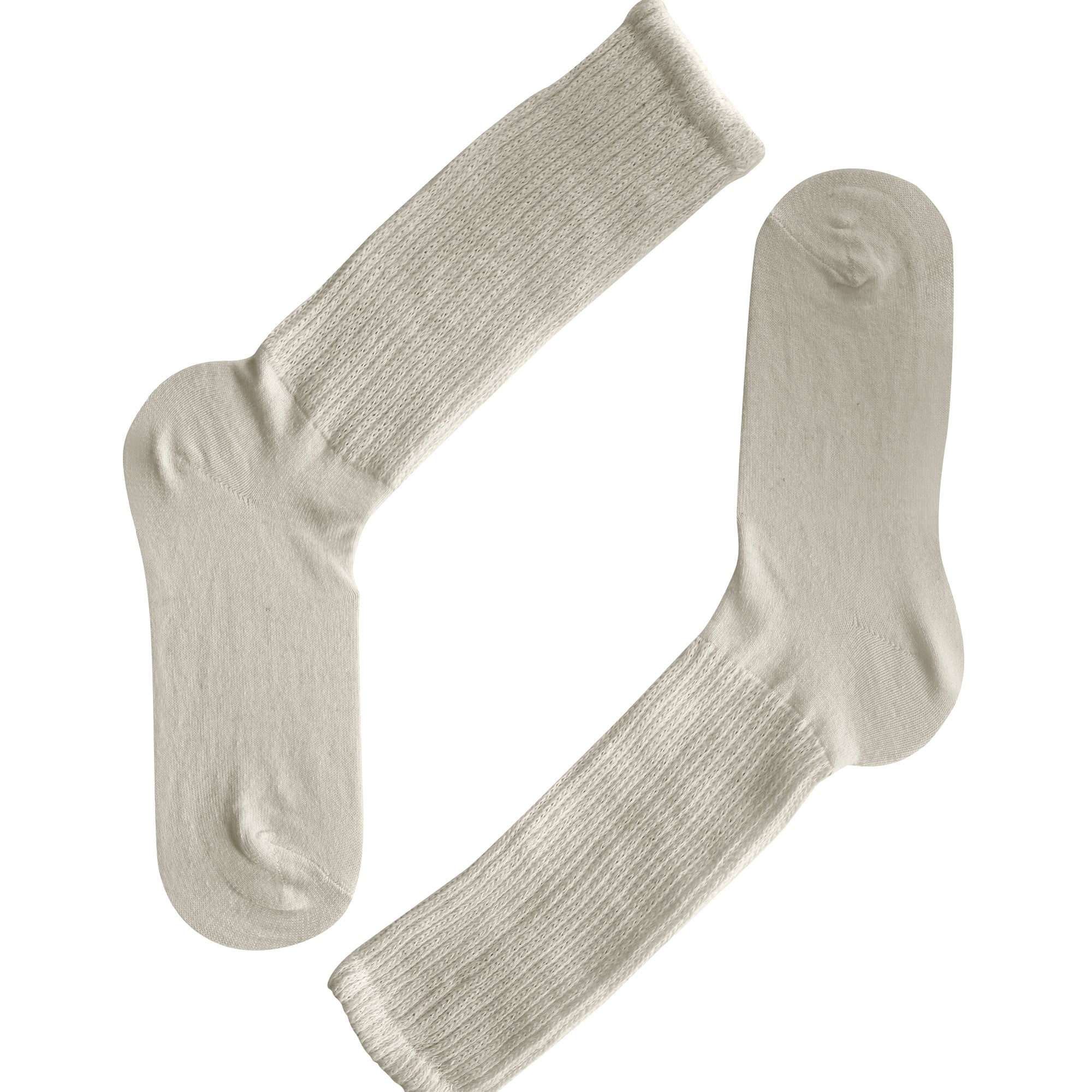 Louluu Women Cream Colour Slouch Socks