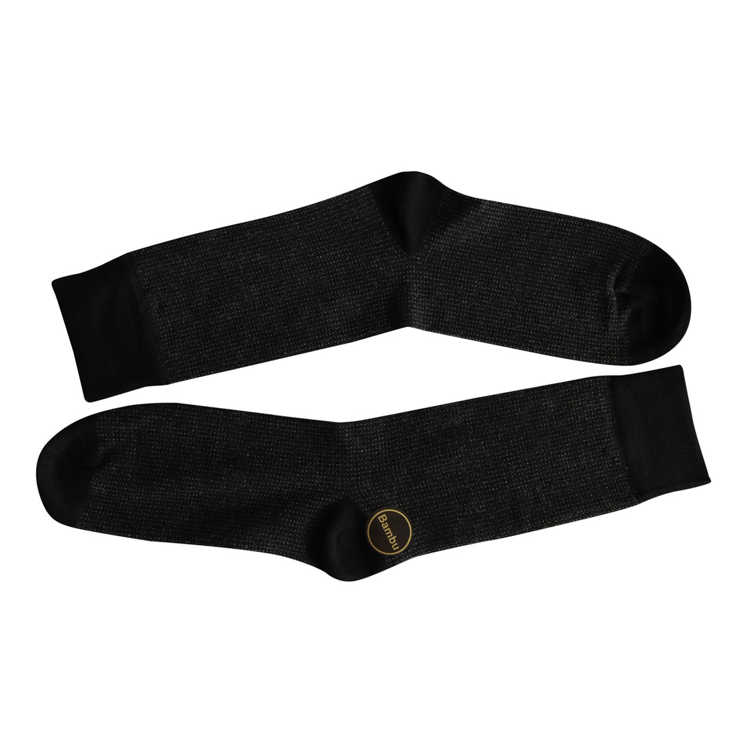 Louluu Men Wave Black Colour Bamboo Socks