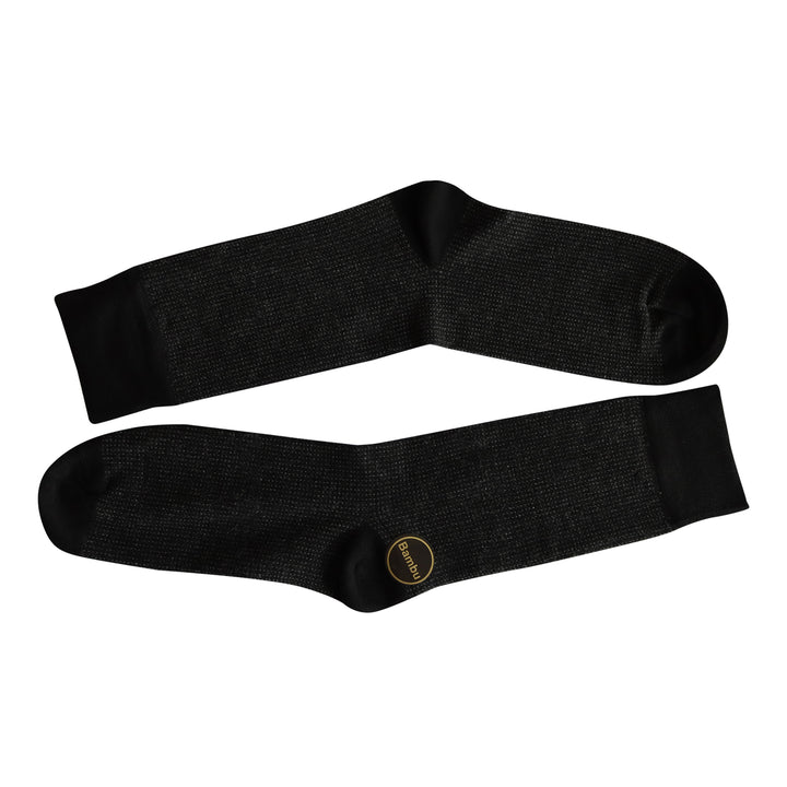 Louluu Men Wave Black Colour Bamboo Socks