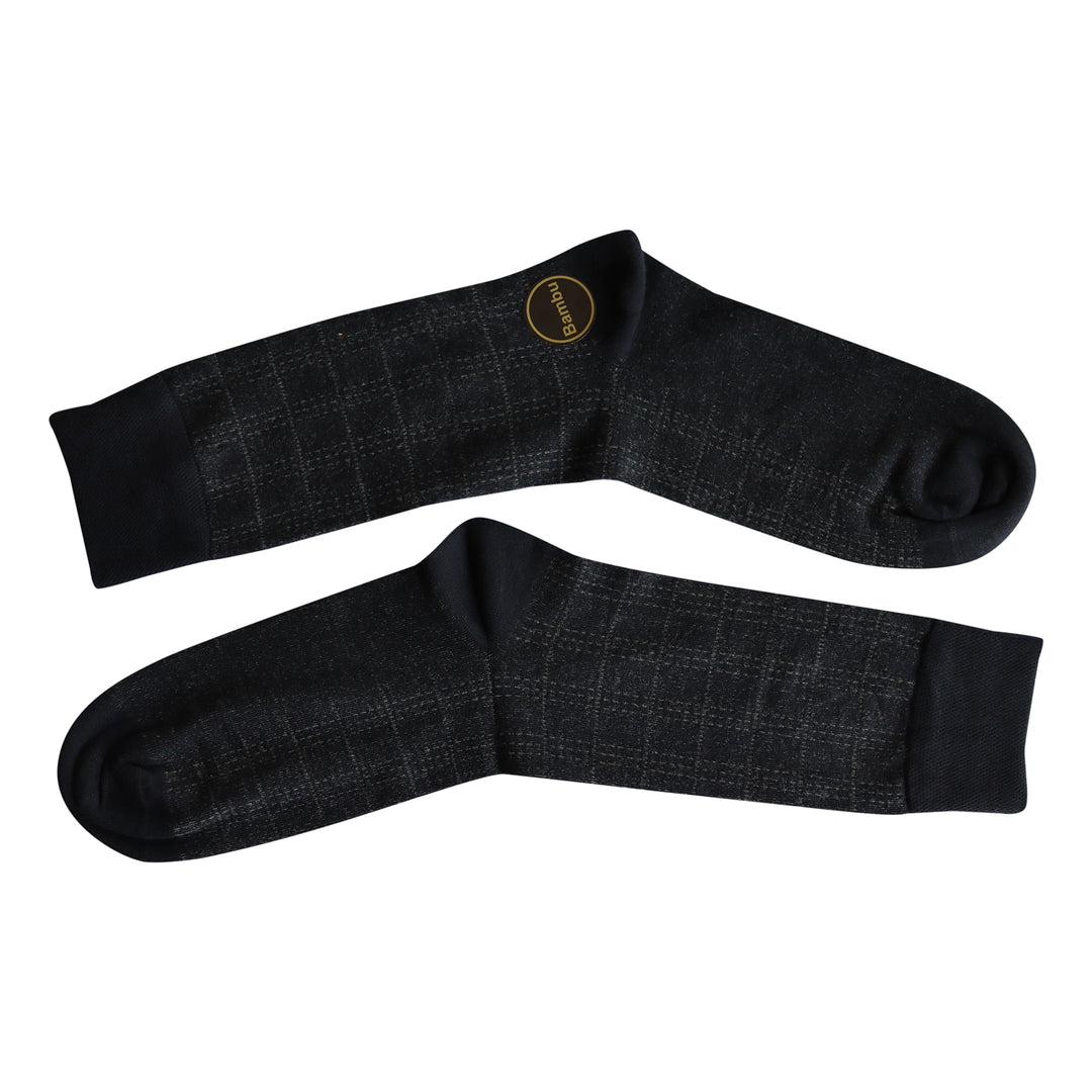 Louluu Men Quad Dark Blue Colour Bamboo Socks