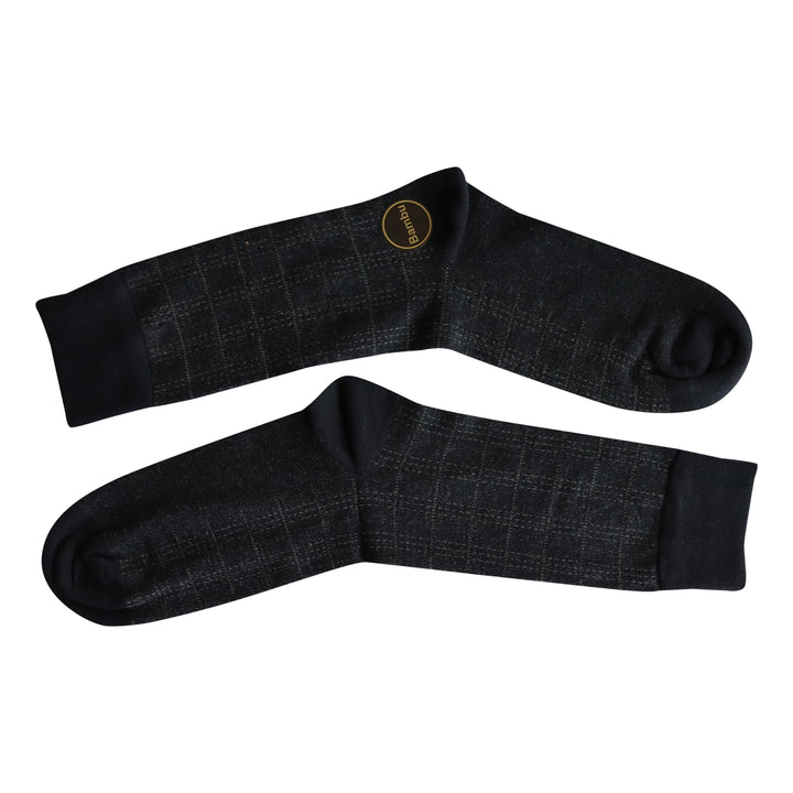 Louluu Men Quad Dark Blue Colour Bamboo Socks
