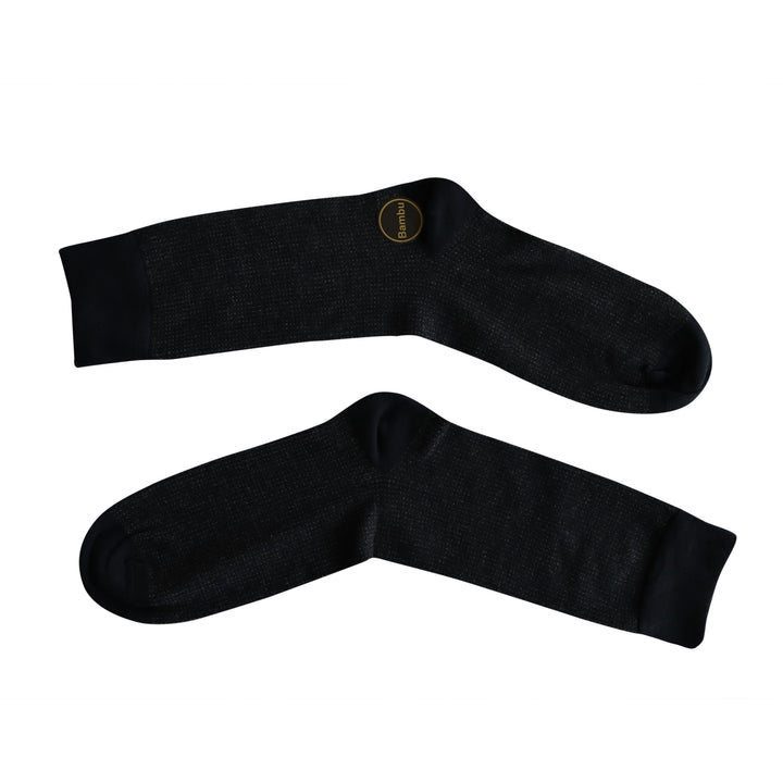 Louluu Men Wave Dark Blue Colour Bamboo Socks