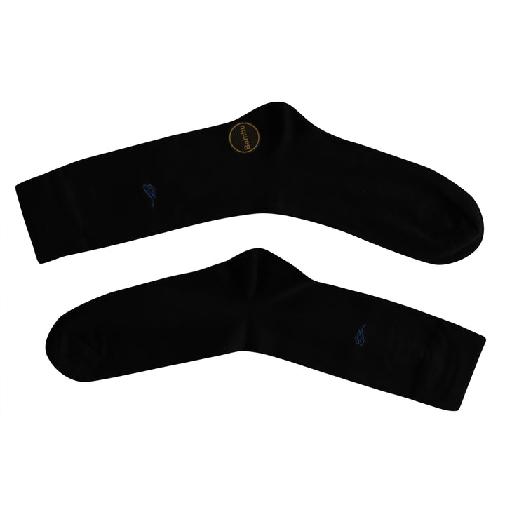 Louluu Men Plain Dark Blue Colour Bamboo Socks