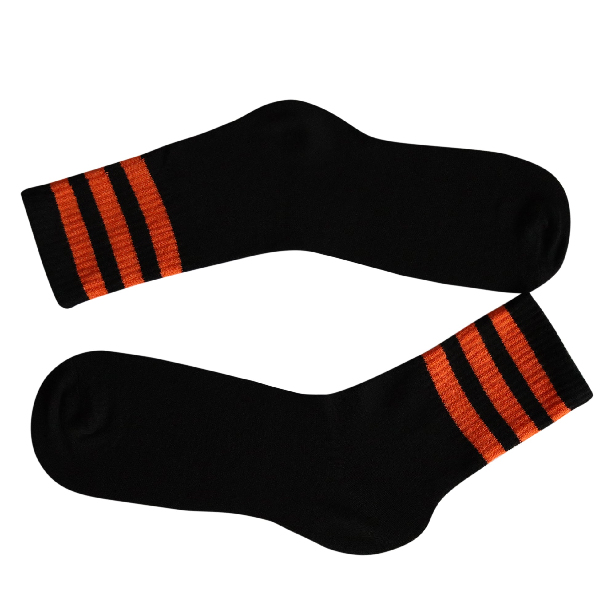 Louluu Women 3Stripe Black-Orange Colour Tennis Socks
