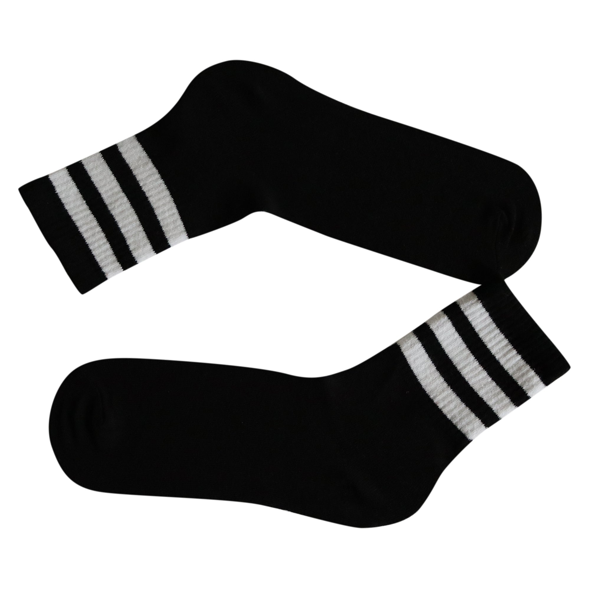 Louluu Women 3Stripe Black-White Colour Tennis Socks