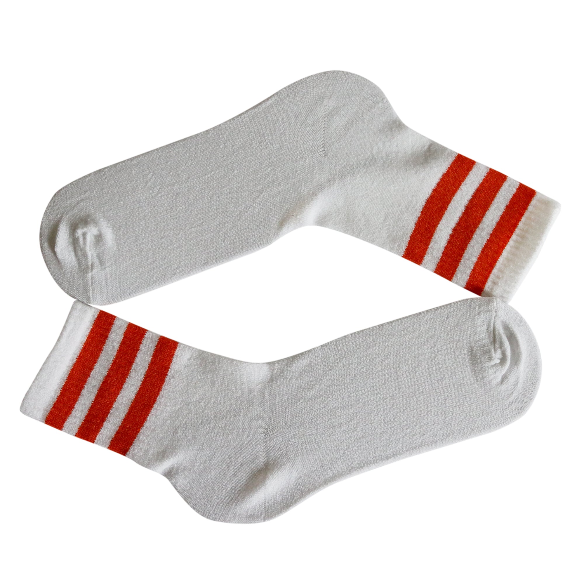 Louluu Women 3Stripe White-Orange Colour Tennis Socks