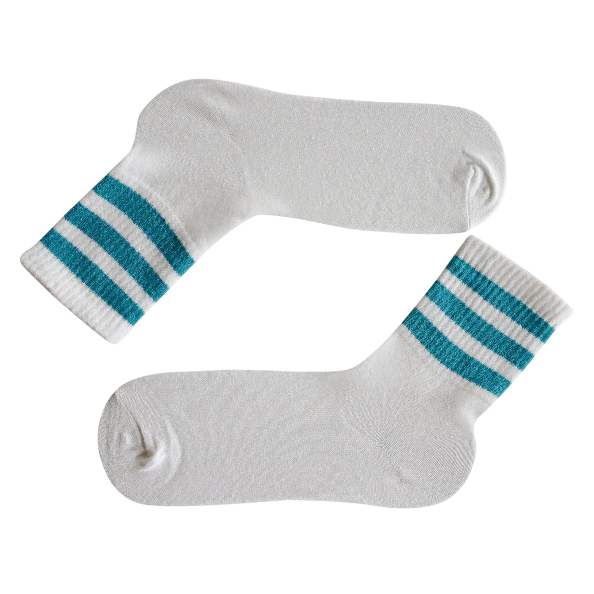Louluu Women 3Stripe White-Blue Colour Tennis Socks