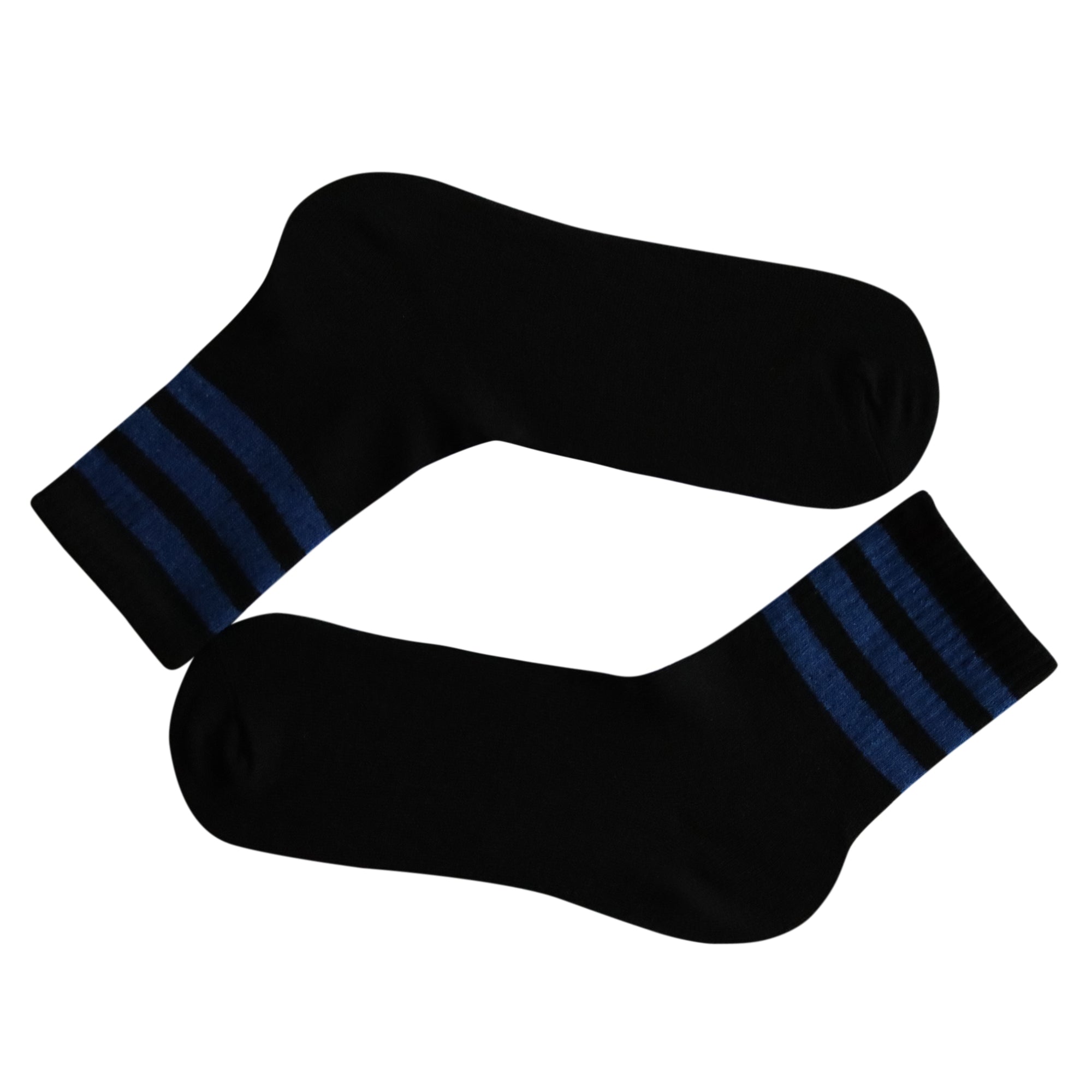 Louluu Women 3Stripe Black-Blue Colour Tennis Socks