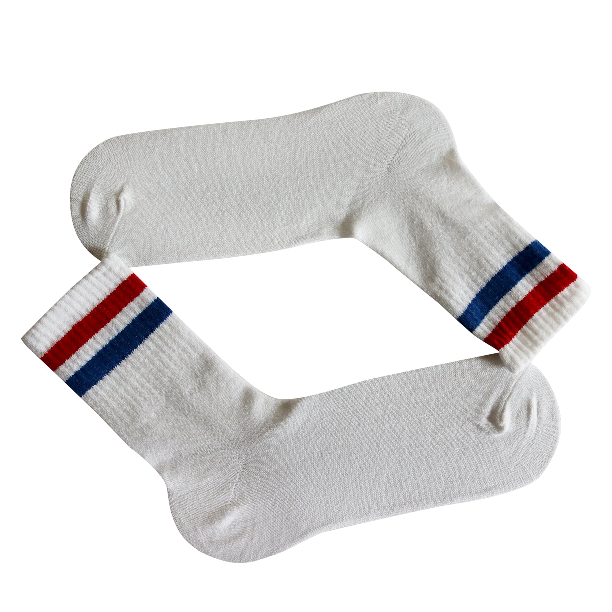 Louluu Women 2Stripe White Colour Tennis Socks